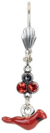 Earrings - Crystal Cardinal Charm