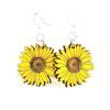 Wooden Earrings, Design: Sunflower