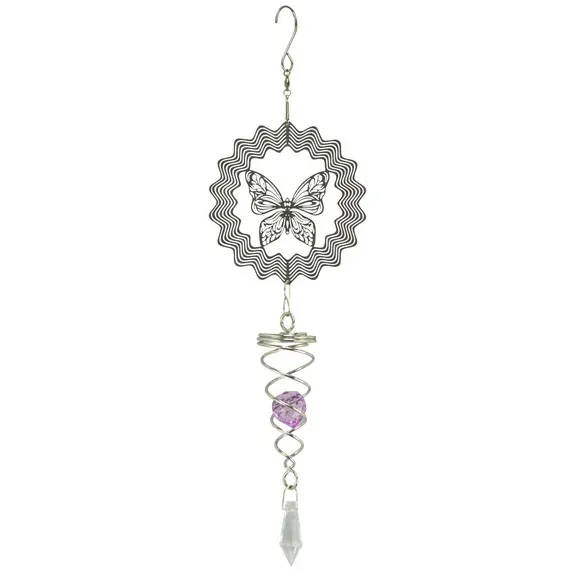 Suncatcher - Butterfly with Purple Crystal