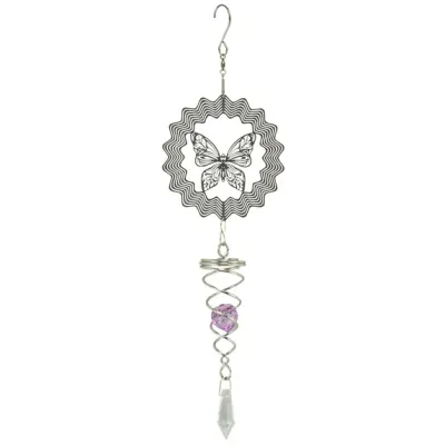 Suncatcher - Butterfly with Purple Crystal