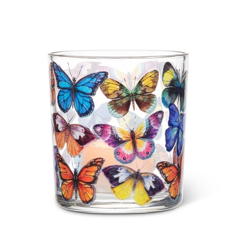 Votive holder, Design: Butterflies