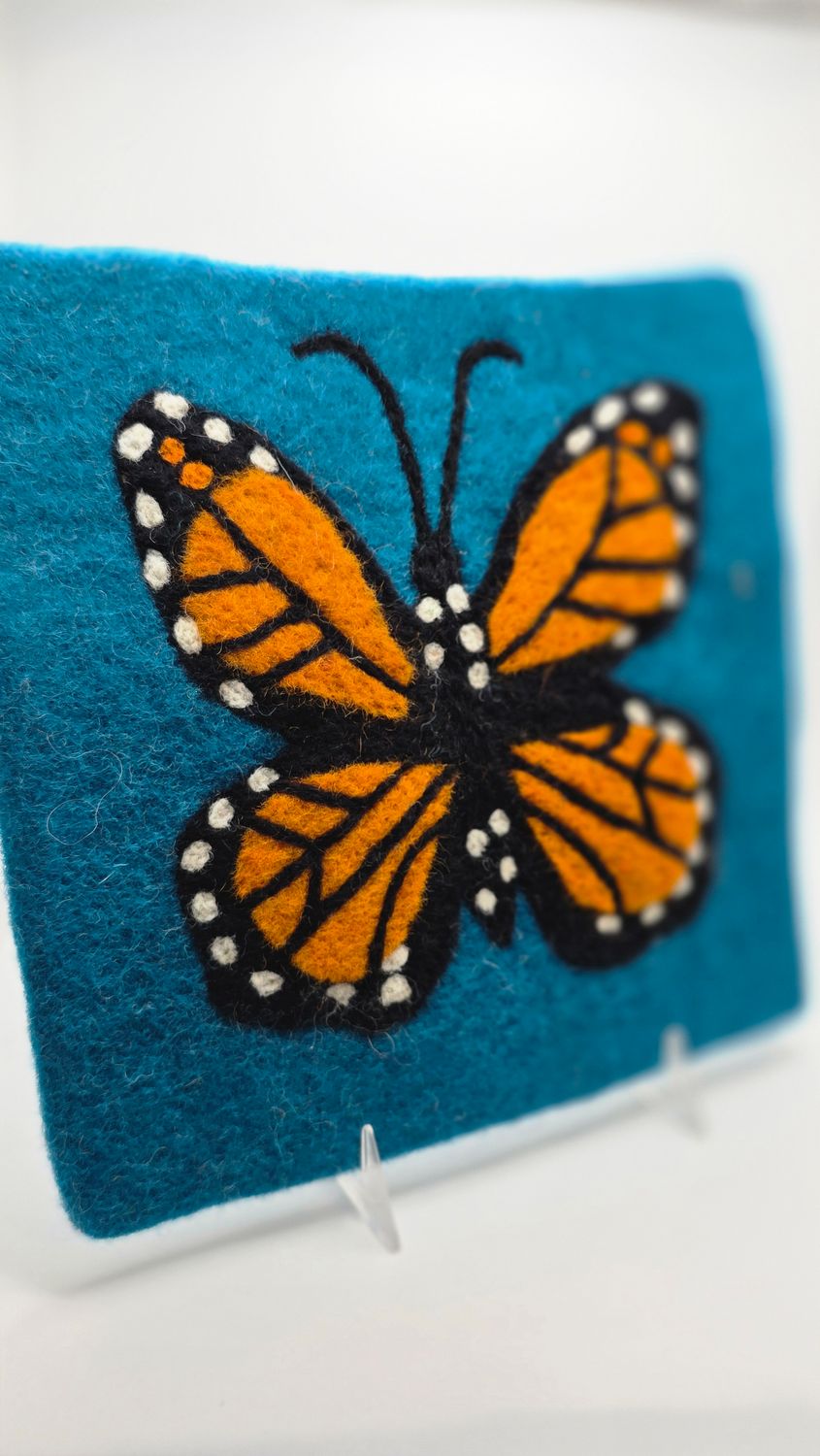 Trivet - Wool, Design: Monarch on Blue