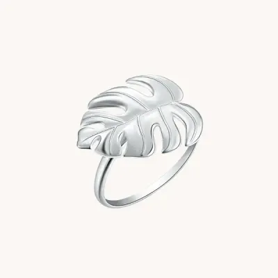 Ring - Monstera Silver Adjustable