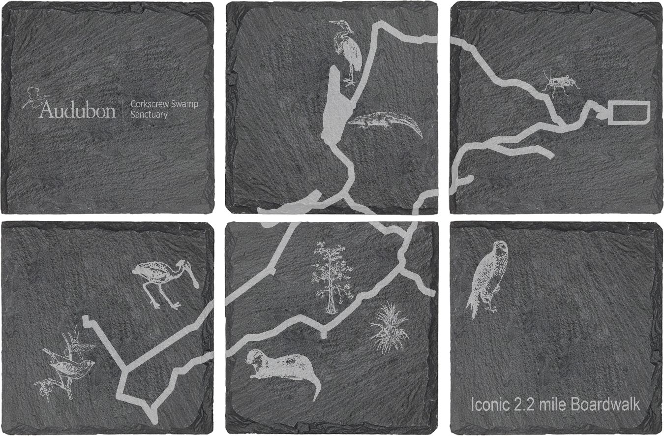 Coaster - Square Slate with Boardwalk