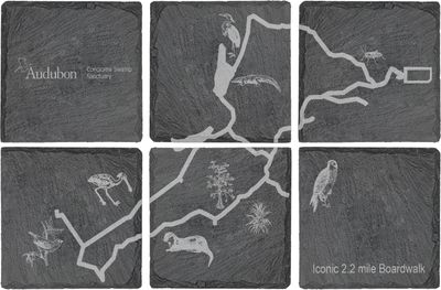 Coaster - Square Slate with Boardwalk