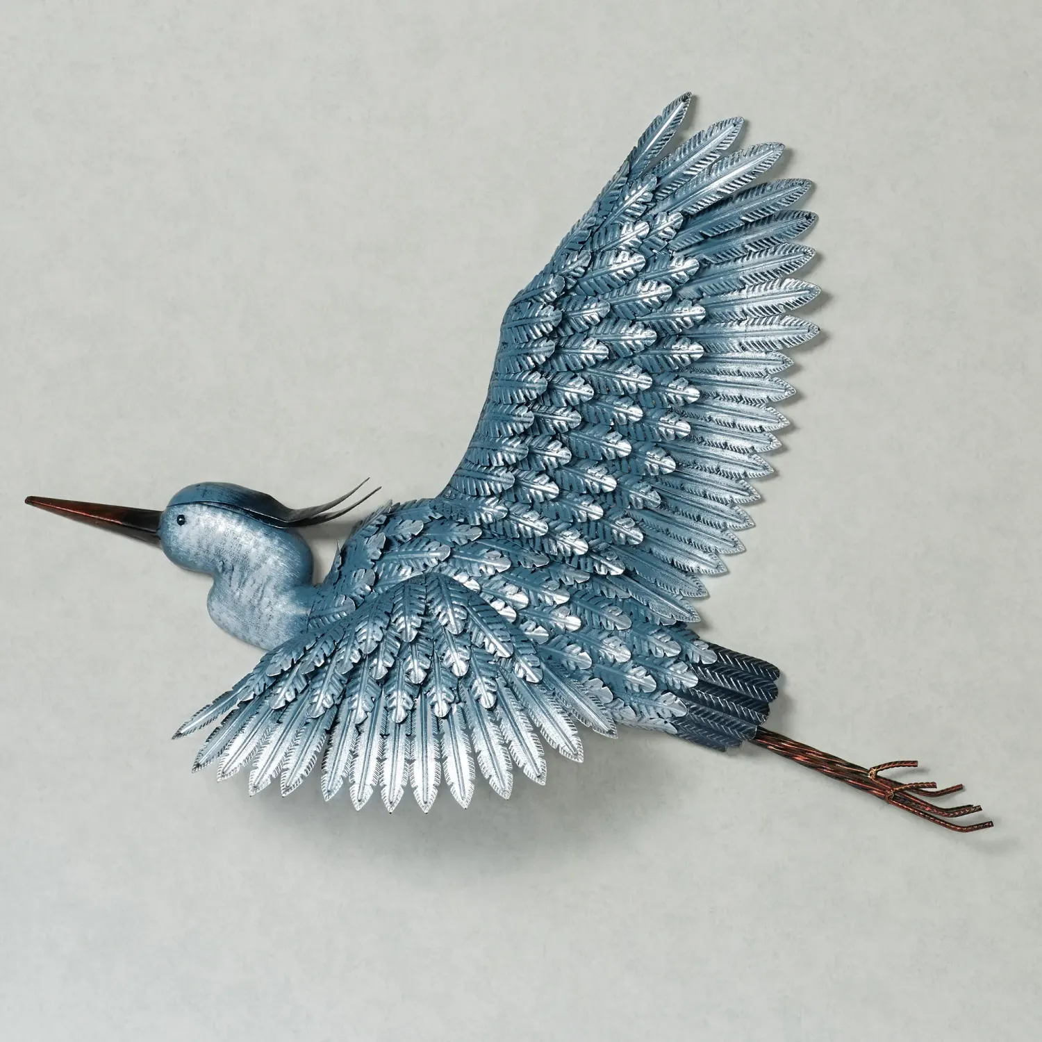 Wall Decor - Metal Heron Flying