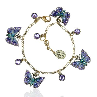 Bracelet - Enameled Crystal Butterfly