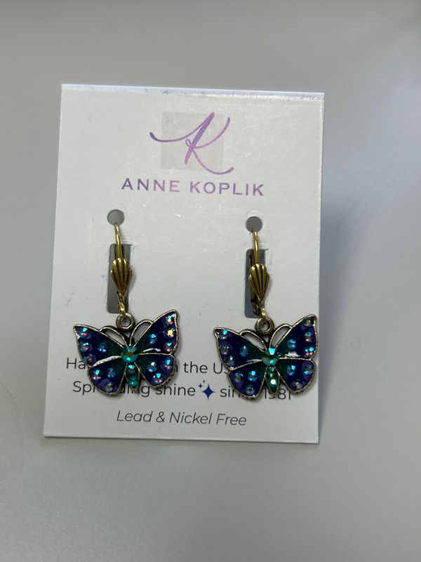 Earrings - Enamel Crystal Butterfly