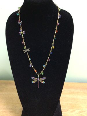 Necklace - Dragonfly Multicolored with Beads