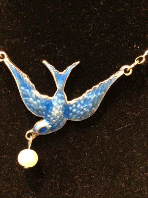 Necklace - Blue Bird with Bead
