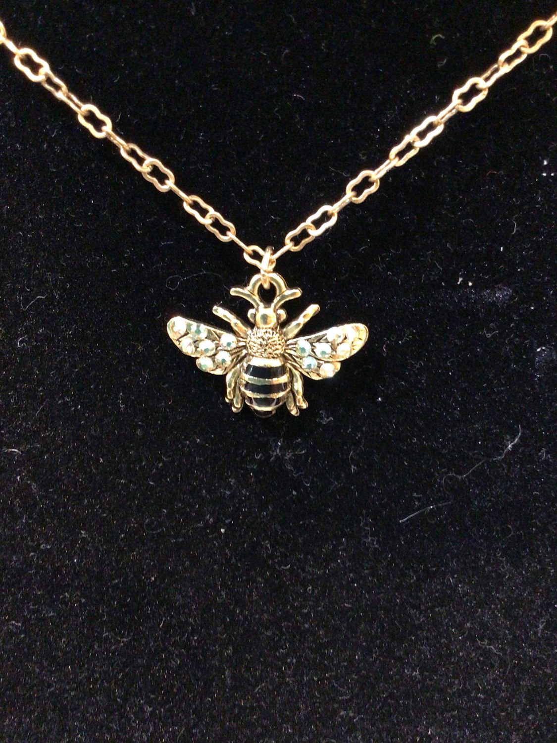 Necklace - Bee Flying Whimsy Stones