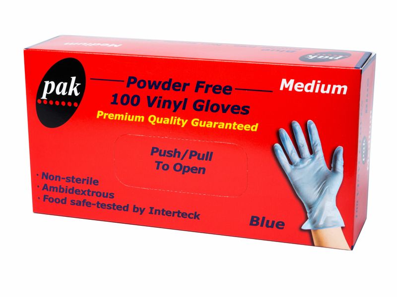 VinylblueM - Vinyl Gloves Blue Powder Free (M)