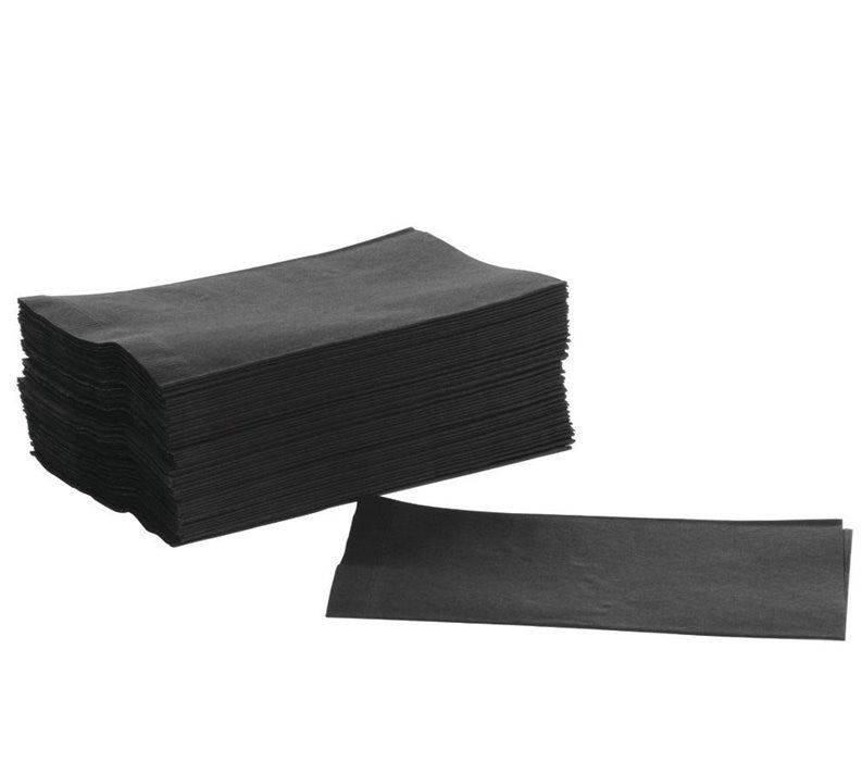 Black Quilted Dinner Napkin Gt Fold (1000)