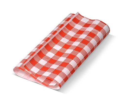 Greaseproof Checked Quarter Cut / Red 175x300mm (200sheets)