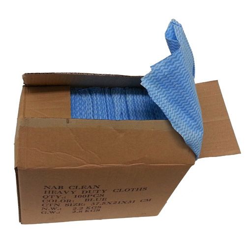 H/duty Cloths 60x60 20 Per Pk Blue 5pk Per Box