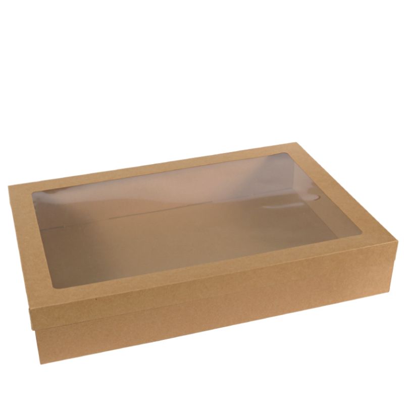 Kraft Catering Tray Lid/xl Window (50)