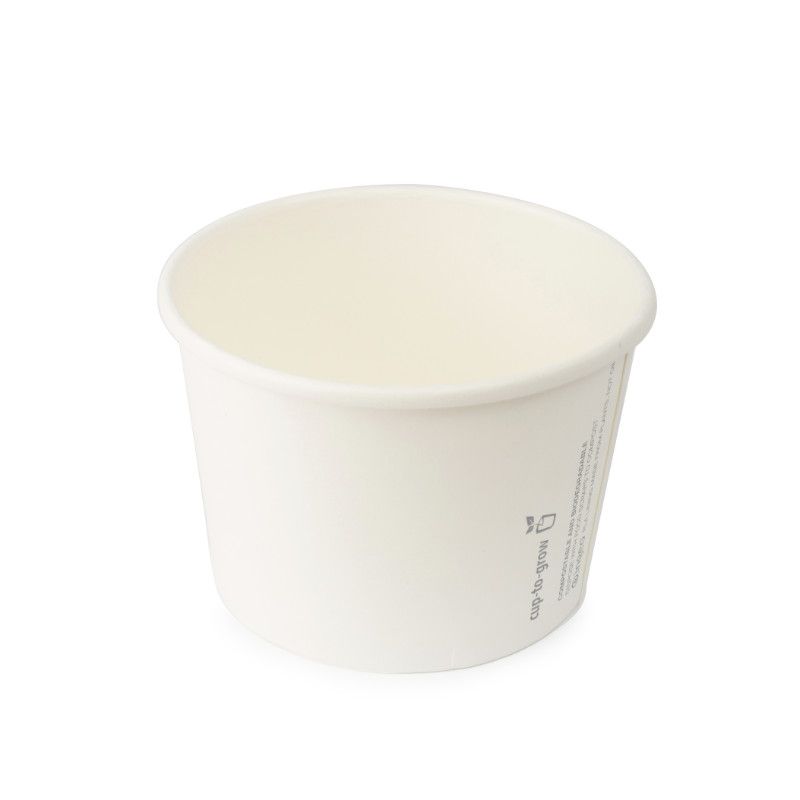 8oz Pla Hot/cold Paper Bowl/plain White Sleeve