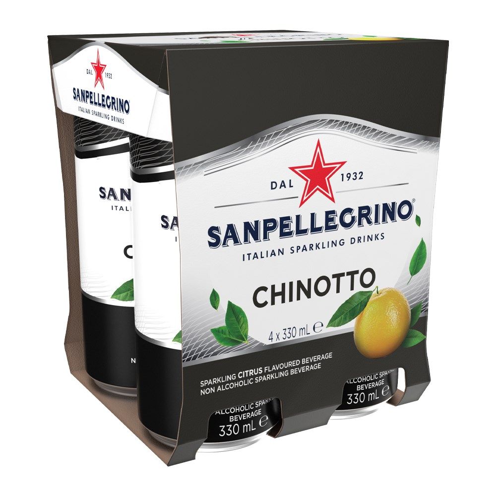 San Pel Chinotto Cans 6x(4x330ml) Levy Added