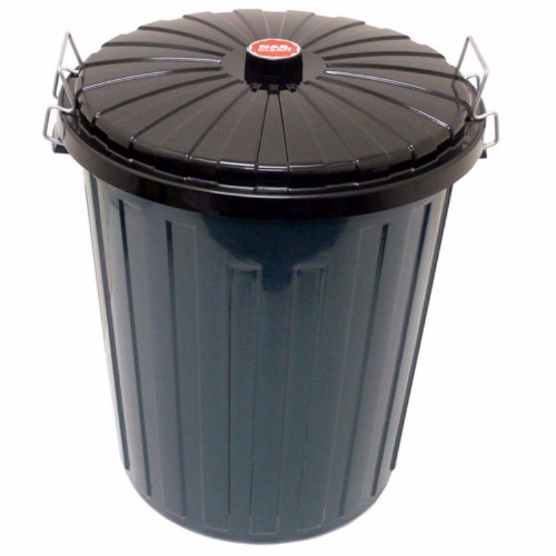 Rubbish Bin Green/black Lid 75l