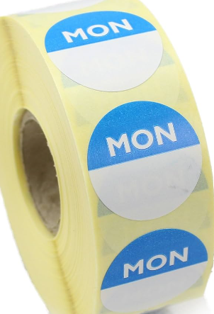 Label Circle Monday Blue 25mm (1000)