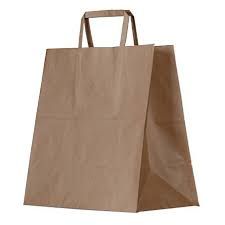 Brown Kraft Bag Flat Handle Large (150)