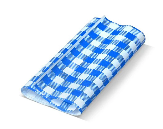 Greaseproof Blue G/ham 1/4 Cut (200x330) 1000pk