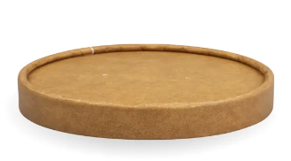 12-32oz Kraft Paper Lid Biobowl(500)