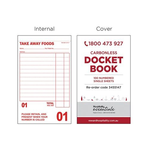 Take Away Docket Books 165x97mm (100)