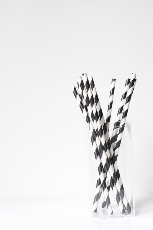 Black / White Cocktail Paper Straws (2500)