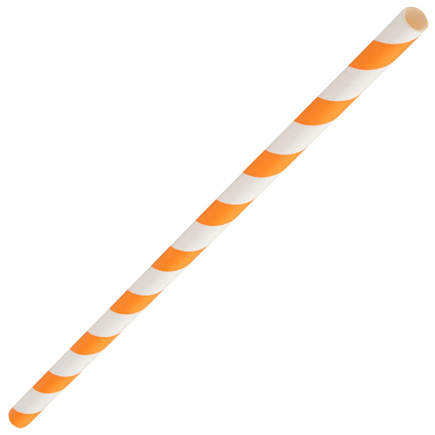 Orange/white Paper Straws Stripe (2500)