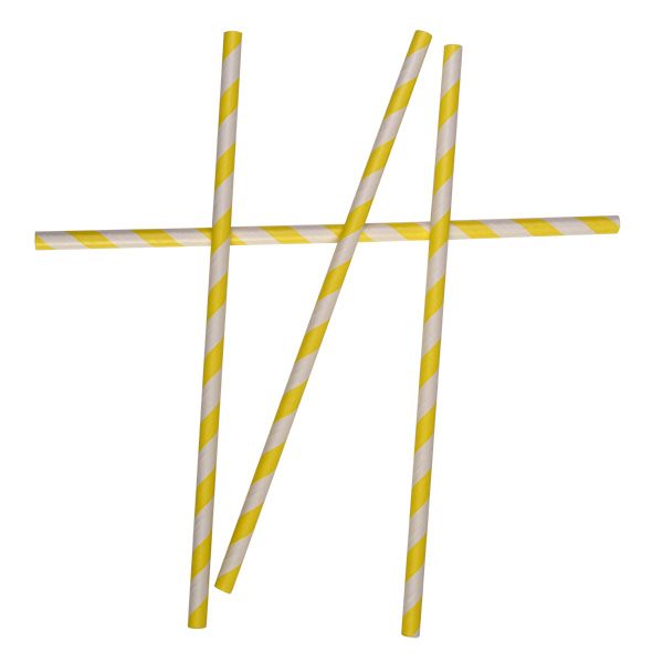 Yellow/white Paper Straws Stripe (2500)