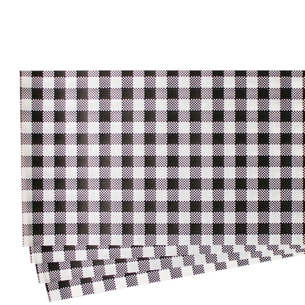 2 Cut Checkered Greaseproof 400x330mm / Black