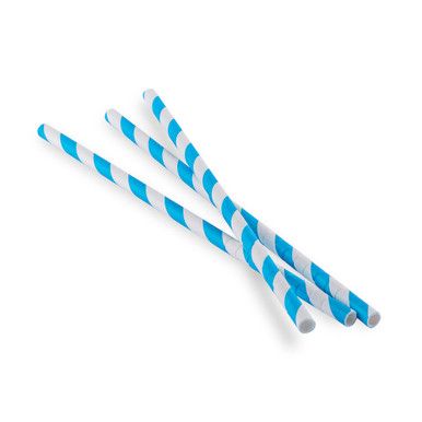 Paper Straw / Blue-white Sleeve