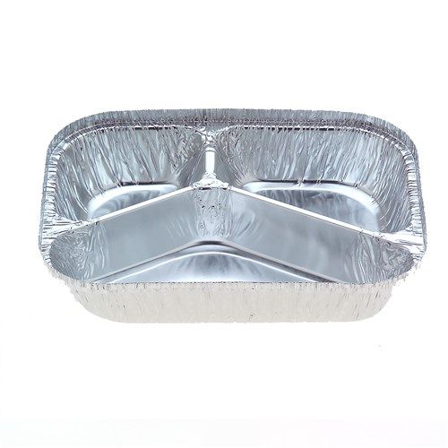 3 Cavity Meal Tray Shallow (500)