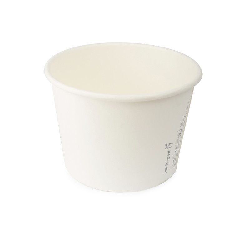 12oz PLA Hot/Cold Paper Bowl/Plain White (500) - PBPB12-