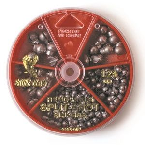 Removable Split Shot Sinker Assortment - 124 Pieces