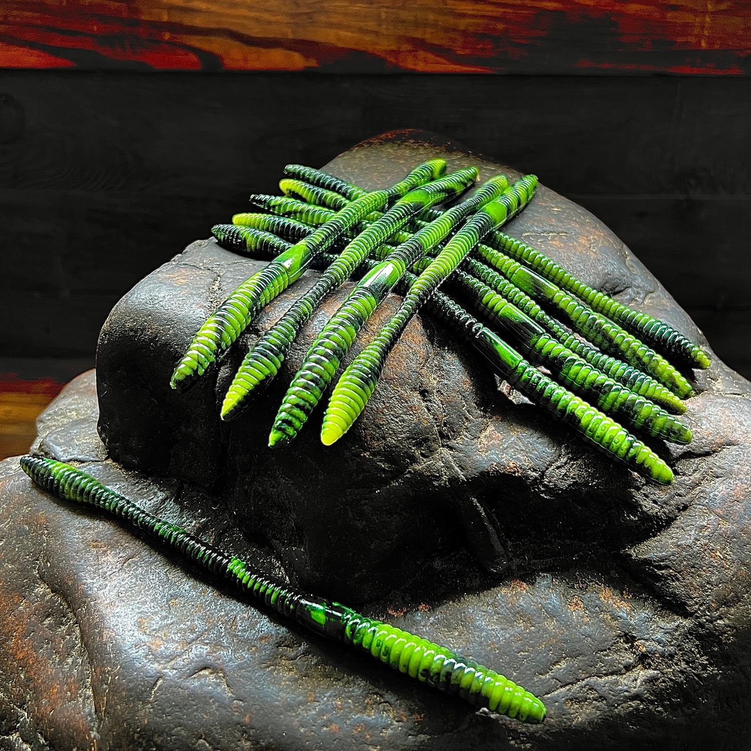 Fishing Lure 6.5 Inch Finesse Worm, Colour: Toxic