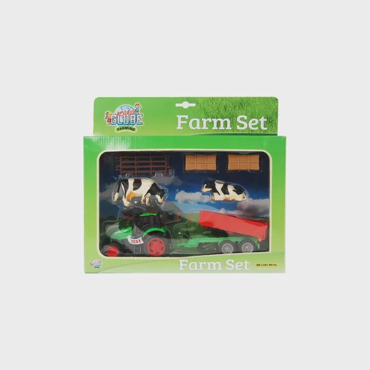 Toy Tractor with Trailer &amp; Acc, Colour: Green
