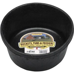 Feeder Round 2-Quart Rubber Black