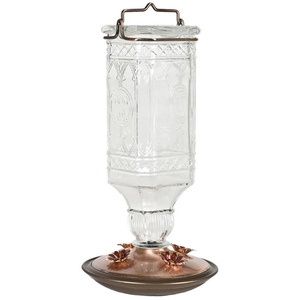 Bird Feeder Hummingbird - Antique Glass Bottle 24-oz