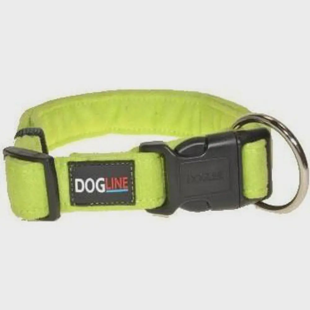 Microfiber Dog Collar, Colour: Green, Size: S