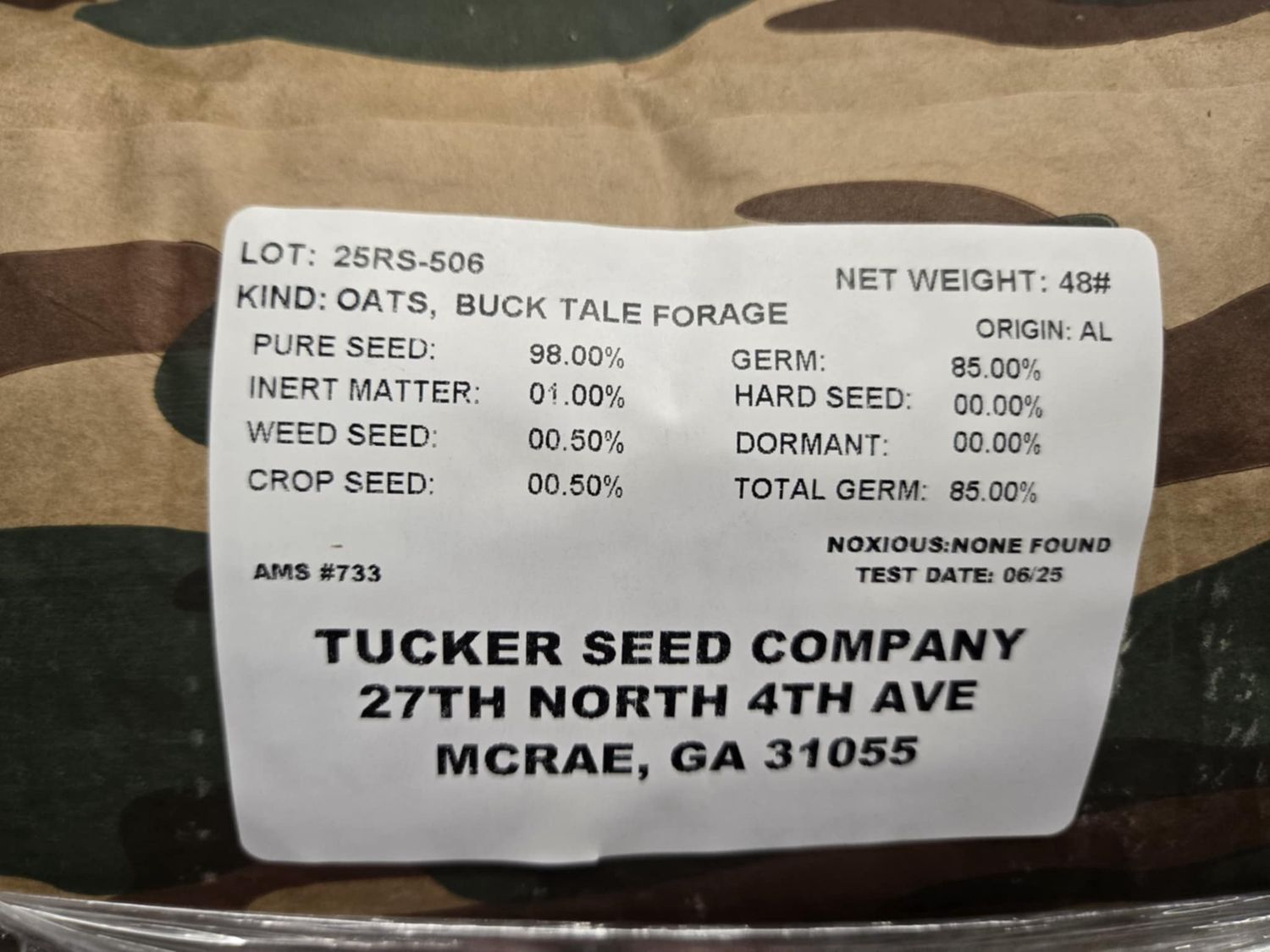 Buck Tale Forage Oats