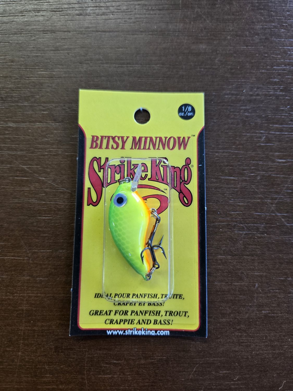 Fishing Lure Strike King Bitsy Minnow, Colour: Chartreuse Green Back