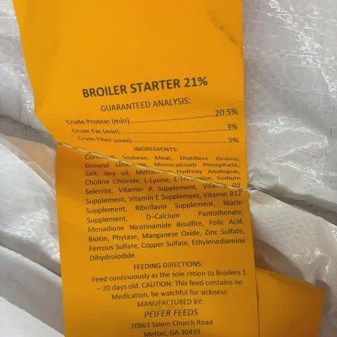 Chicken Feed Peifer Broiler Starter