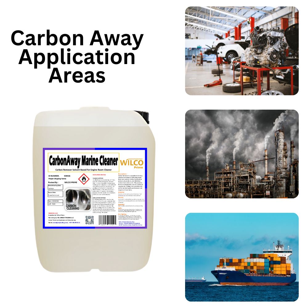 CarbonAway Marine Cleaner - Solvent-Based Carbon Remover for Combustion Residues, Industrial Machinery & Marine Equipment Maintenance