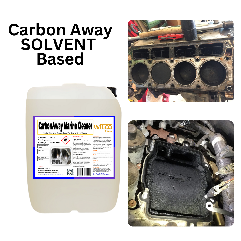 CarbonAway Marine Cleaner - Solvent-Based Carbon Remover for Combustion Residues, Industrial Machinery & Marine Equipment Maintenance