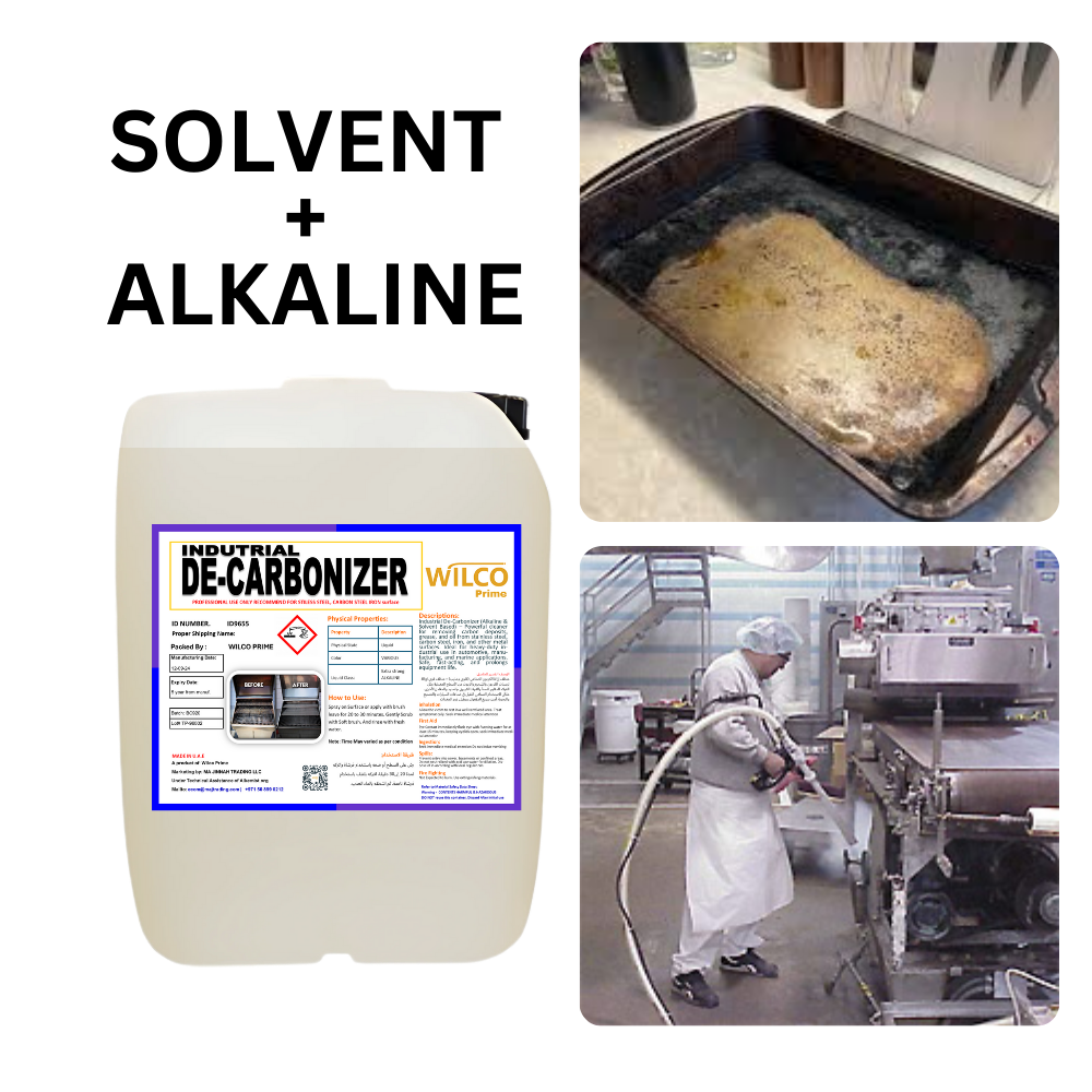 Industrial De-Carbonizer (Alkaline & Solvent Based) – Heavy-Duty Cleaning Solution for Metal Structures – Stainless Steel, Carbon Steel, Iron, and More