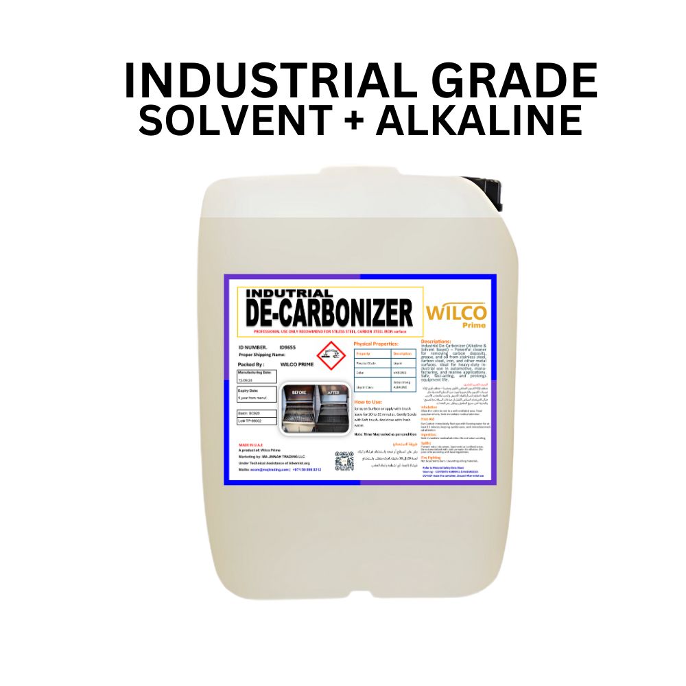 Industrial De-Carbonizer (Alkaline & Solvent Based) – Heavy-Duty Cleaning Solution for Metal Structures – Stainless Steel, Carbon Steel, Iron, and More