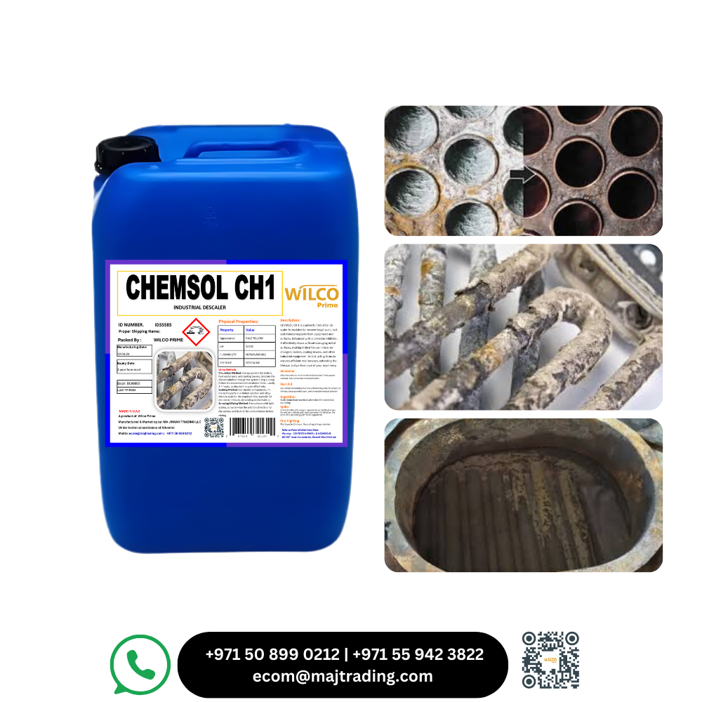 CHEMSOL CH1 Descaling Liquid by Wilco Prime – Effective for Boilers, Condensers, and Geysers in UAE