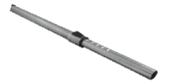 Canne télescopique acier/inox avec bouton look